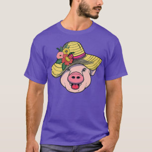 T-shirt Ferme de cochon - Casquette de fleurs Animaux Pigl