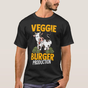 T-shirt Ferme de nourriture végétarienne fille vache burge