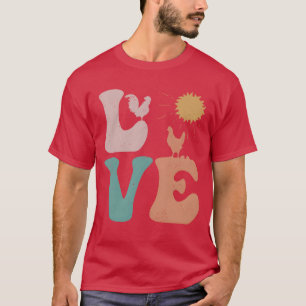 T-shirt Ferme de poulets Animal Agriculteur AMOUR famille