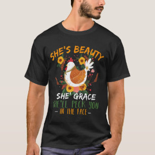 T-shirt Ferme de poulets She Beauty She Grace Agriculteur
