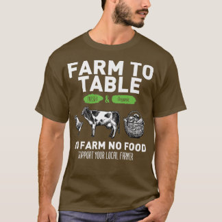 T-shirt Ferme Drôle À Table Pour Soutenir Vos Agriculteurs