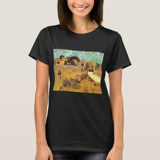 T-shirt Ferme en Provence par Vincent van Gogh (Devant)