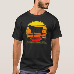 T-shirt Ferme laitière Animal Agriculteur Vache Rétro Vint
