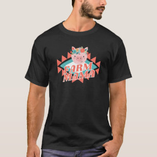 T-shirt Ferme Mama Chiens Piglets Pays Animaux Maman Mère