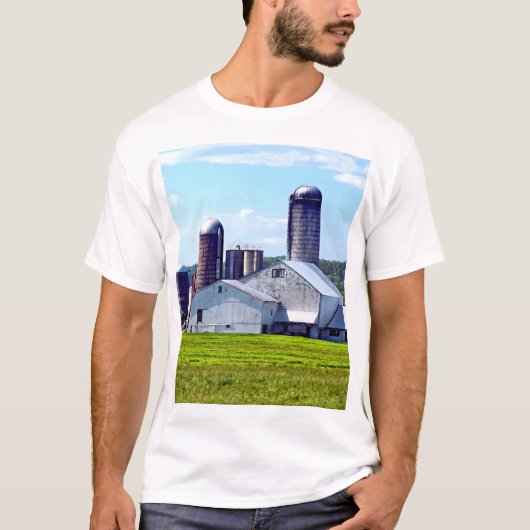 T-shirt Ferme Pennsylvanie avec Silos (Devant)