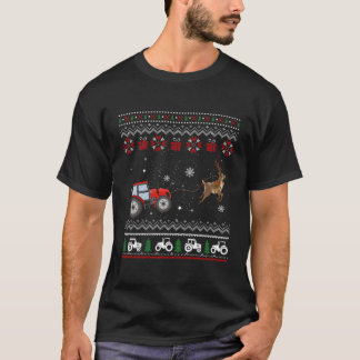 T-shirt Ferme Tracteur Reindeer Amusant Vilain Noël Fermie