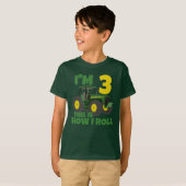 T-shirt Ferme Tracteur vert 3e fête d'anniversaire Farmer  (Devant entier)