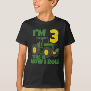 T-shirt Ferme Tracteur vert 3e fête d'anniversaire Farmer