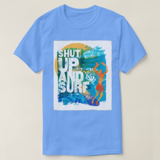 T-shirt Fermer et Surf Bois coloré (Design devant)