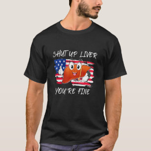 T-shirt Fermer le foie vous 4 juillet FLag fin
