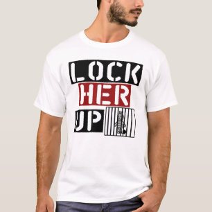 T-shirt Fermez à clef sa Hillary Clinton tordue haute 201