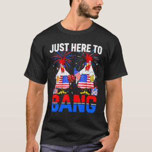 T-shirt Fermier 4 juillet juste ici pour cogner le drapeau