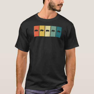 T-shirt Fermier à coucher de soleil de porc rétro