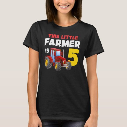 T-shirt Fermier agricole de 5 ans 5e fête d'anniversaire (Devant)