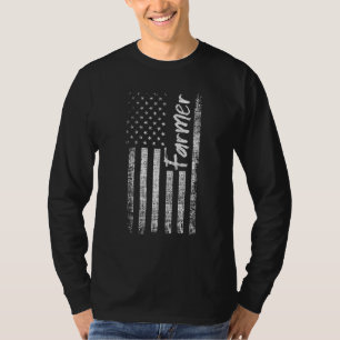 T-shirt Fermier Américain Drapeau Élevage 1