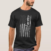 T-shirt Fermier Américain Drapeau Élevage 1 (Devant)