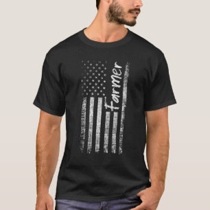 T-shirt Fermier Américain Drapeau Élevage 1