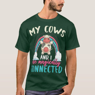 T-shirt Fermier Animal Vache Lover Funny Rainbow Cute Co