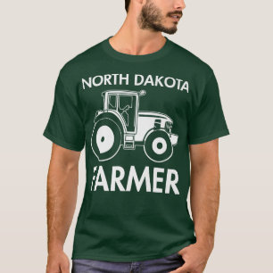 T-shirt Fermier du Dakota du Nord Vintage Hommes Tractor F