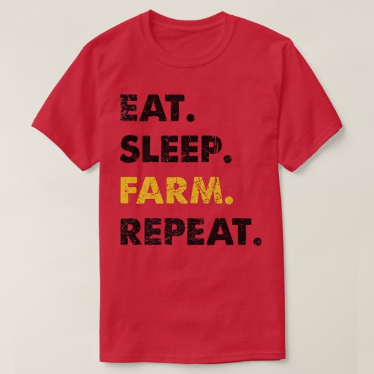 T-shirt Fermier Manger Sleep Farm Répétition (Design devant)
