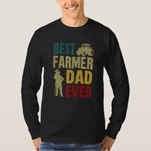 T-shirt Fermier Père Père Tracteur Vintage Retro Be