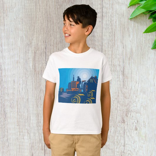T-shirt Fermier Sur Un Tracteur