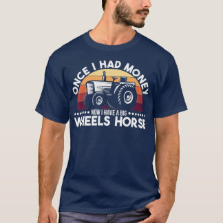 T-shirt Fermier Tracteur agricole Roue Cheval Cadeau