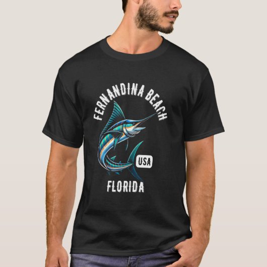 T-shirt Fernandina Beach Florida USA Pêche Design (Devant)