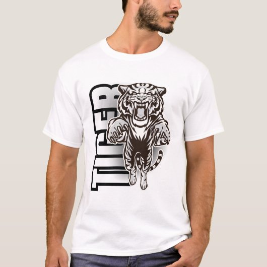T-shirt Ferocious Tiger Roar Graphic (Devant)