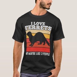 T-shirt Ferre I Love Ferrets Retro Vintage Ferret