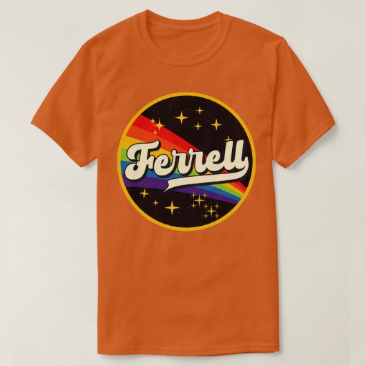 T-shirt Ferrell Rainbow Dans L'Espace Style Vintage (Design devant)