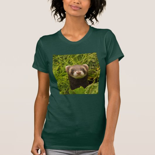 T-shirt Ferret Brown dans l'herbe (Devant)