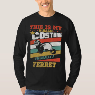 T-shirt Ferret Costume humain Retro Halloween Vintage