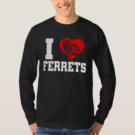 T-shirt Ferret I Heart Ferrets (Devant)