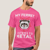 T-shirt Ferret Métal Drôle Goth Et Lourd Animal Métal S (Devant)