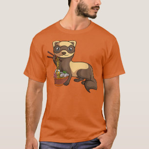 T-shirt Ferret nouilles japonaises Kawaii Ramen