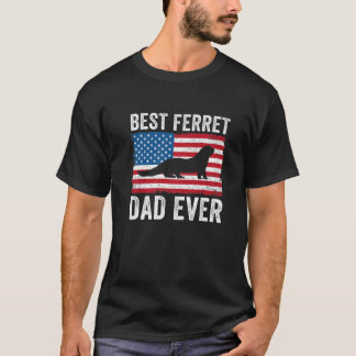T-shirt Ferret Papa American Flag Funny Ferret Lover Propr