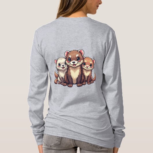 T-shirt Ferret Peek-a-Boo Sous T-Chemise Blanche (Dos)