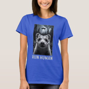 T-shirt Ferret Selfie UFO Fun Quirky Art