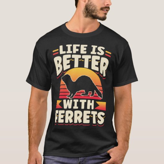 T-shirt Ferret  With Ferrets (Devant)