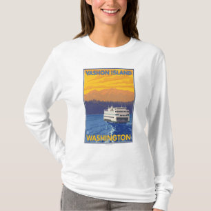 T-shirt Ferry et montagnes - île de Vashon,