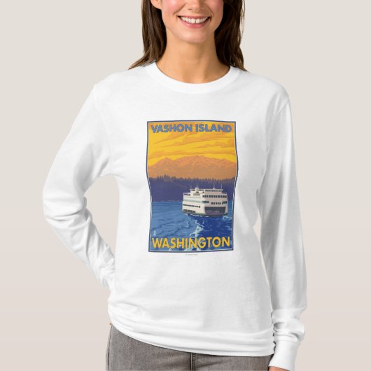 T-shirt Ferry et montagnes - île de Vashon, (Devant)