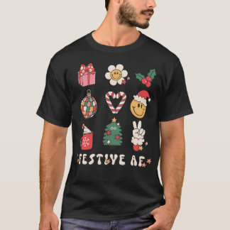 T-shirt Festif Af - Joli Retro Vintage Noël Imprimer