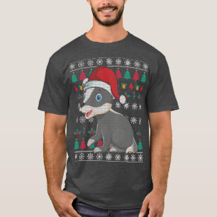 T-shirt Festif Animal Honey Badger Xmas Vilain Noël