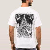 T-shirt Festif Arbre de Noël Silhouette Noir Design sur (Dos)