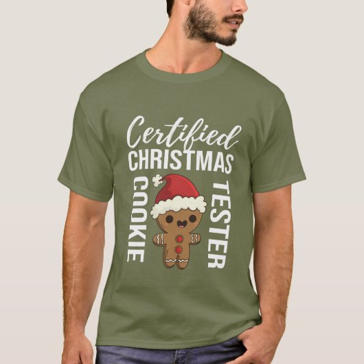 T-shirt Festif Christmas cookie testeur mot art (Devant)