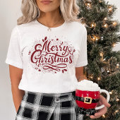 T-shirt Festif Joyeux Noël moderne Script Holiday