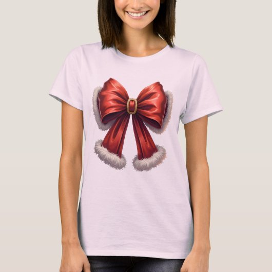T-shirt Festif Noël Red Bow (Devant)