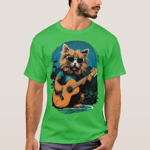 T-shirt Festival de musique de guitare hawaïenne Funny Cat