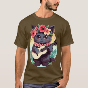 T-shirt Festival de musique de guitare hawaïenne Funny Cat